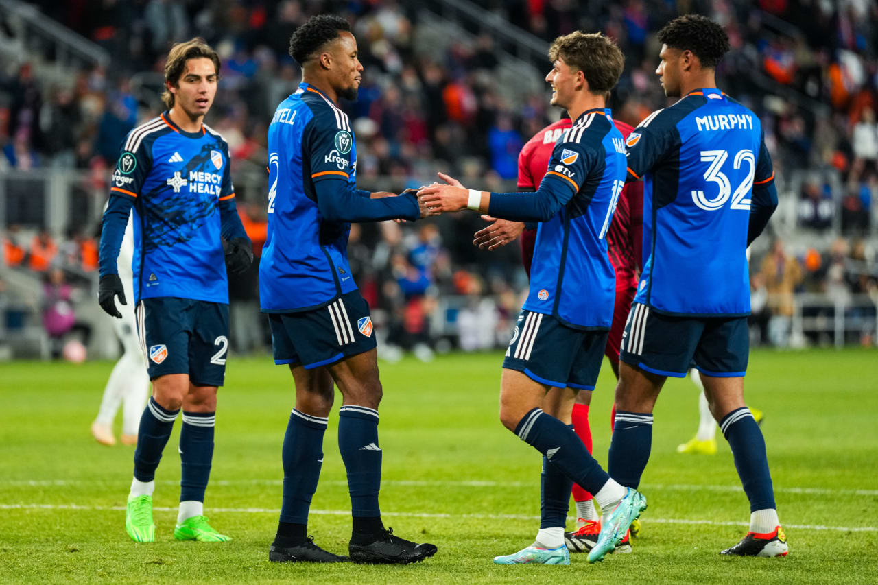 CINCINNATI, OHIO - FEBRUARY 28: FC Cincinnati against Cavalier F.C. on February 28, 2024 at TQL Stadium in Cincinnati, Ohio.