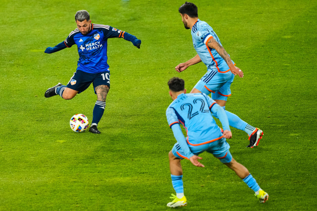CINCINNATI, OHIO - MARCH 23: FC Cincinnati against New York City FC on March 23, 2024 at TQL Stadium in Cincinnati, Ohio.