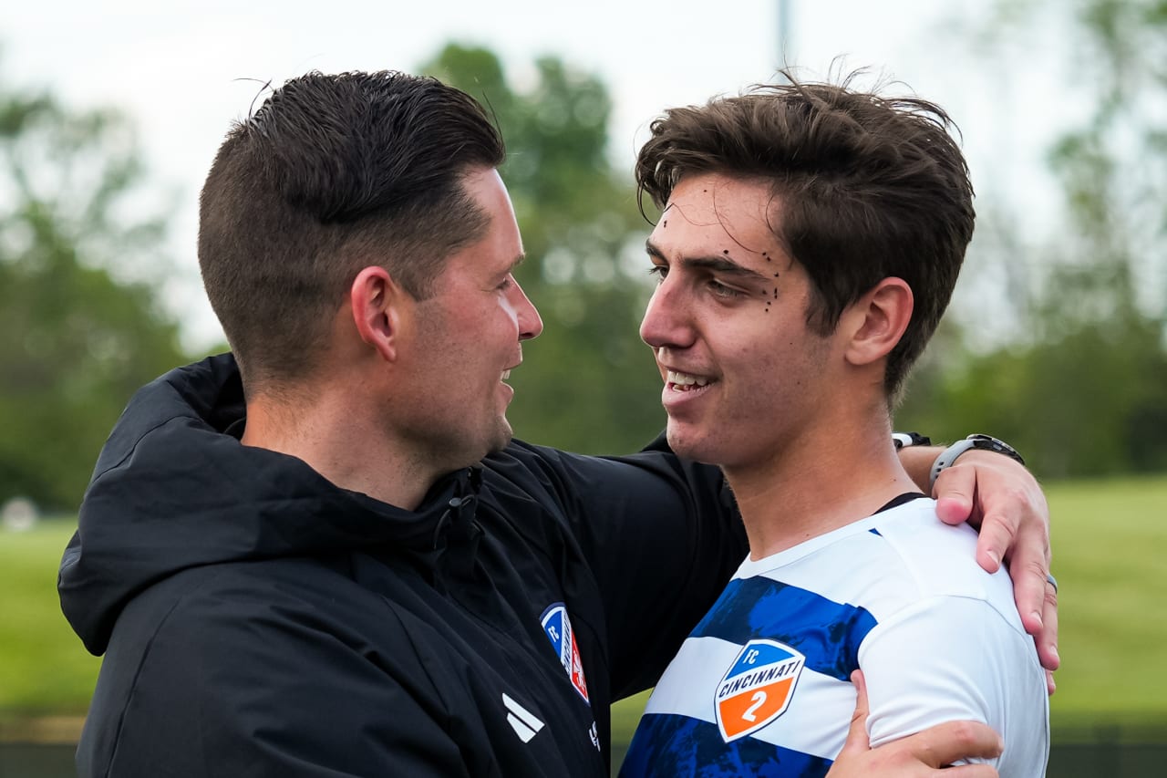 HIGHLAND HEIGHTS, KENTUCKY - APRIL 28: FC Cincinnati 2 against Philadelphia Union on April 28, 2024 at Scudamore Field at Northern Kentucky University in Highland Heights, Kentucky.