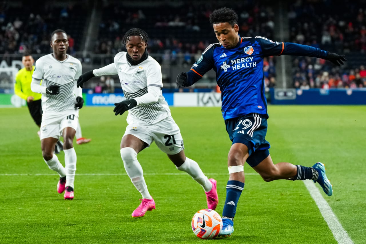 CINCINNATI, OHIO - FEBRUARY 28: FC Cincinnati against Cavalier F.C. on February 28, 2024 at TQL Stadium in Cincinnati, Ohio.