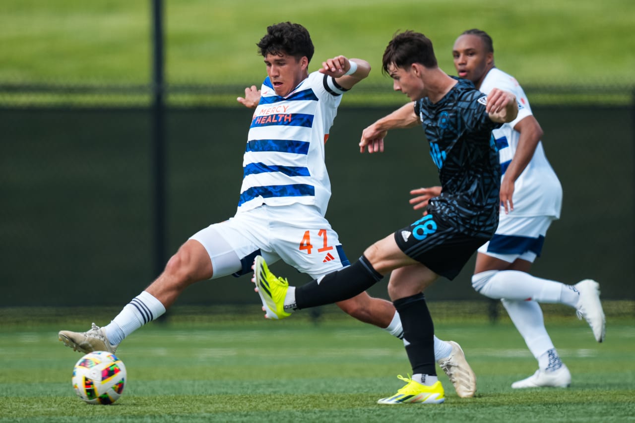 HIGHLAND HEIGHTS, KENTUCKY - MAY 4: FC Cincinnati 2 against Crown Legacy FC on May 4, 2024 at Scudamore Field at Northern Kentucky University in Highland Heights, Kentucky.