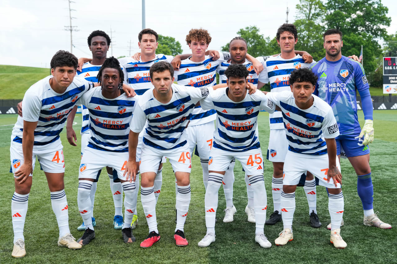 HIGHLAND HEIGHTS, KENTUCKY - MAY 4: FC Cincinnati 2 against Crown Legacy FC on May 4, 2024 at Scudamore Field at Northern Kentucky University in Highland Heights, Kentucky.