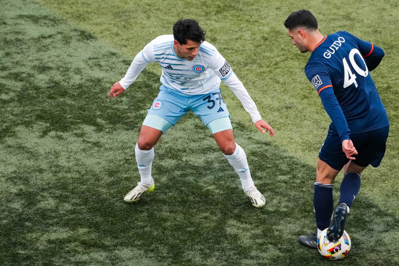 HIGHLAND HEIGHTS, KENTUCKY - MARCH 17: FC Cincinnati 2 against Chicago Fire FC II on March 17, 2024 at Scudamore Field at Northern Kentucky University in Highland Heights, Kentucky.