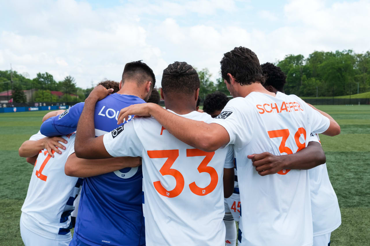 HIGHLAND HEIGHTS, KENTUCKY - MAY 4: FC Cincinnati 2 against Crown Legacy FC on May 4, 2024 at Scudamore Field at Northern Kentucky University in Highland Heights, Kentucky.