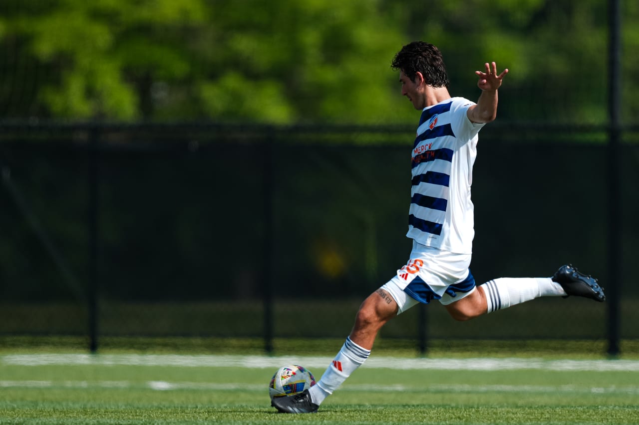 HIGHLAND HEIGHTS, KENTUCKY - MAY 4: FC Cincinnati 2 against Crown Legacy FC on May 4, 2024 at Scudamore Field at Northern Kentucky University in Highland Heights, Kentucky.