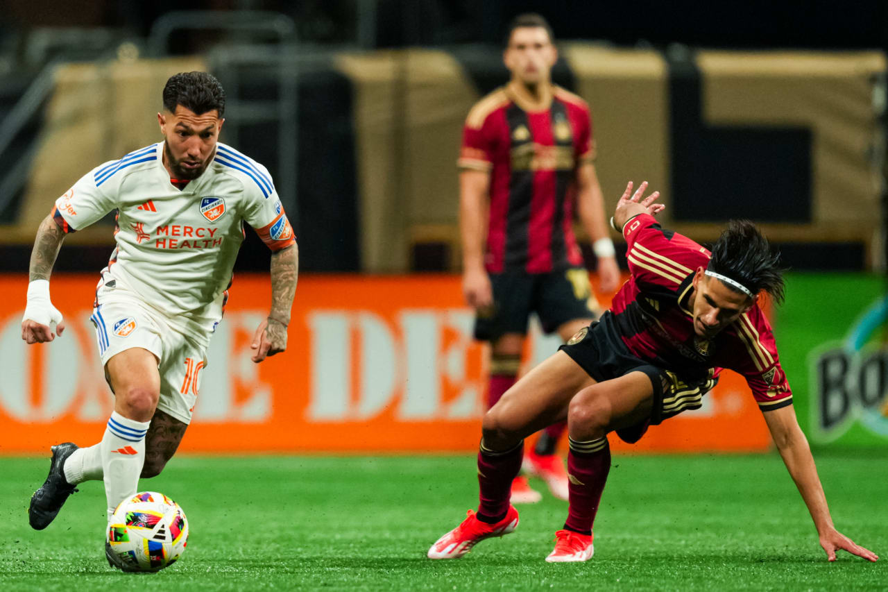 ATLANTA, GEORGIA - APRIL 20: Atlanta United against FC Cincinnati on April 20, 2024 at Mercedes-Benz Stadium in Atlanta Georgia.