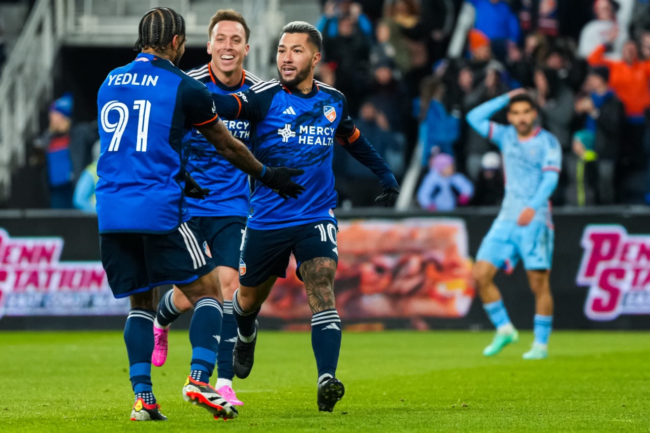 CINCINNATI, OHIO - MARCH 23: FC Cincinnati against New York City FC on March 23, 2024 at TQL Stadium in Cincinnati, Ohio.
