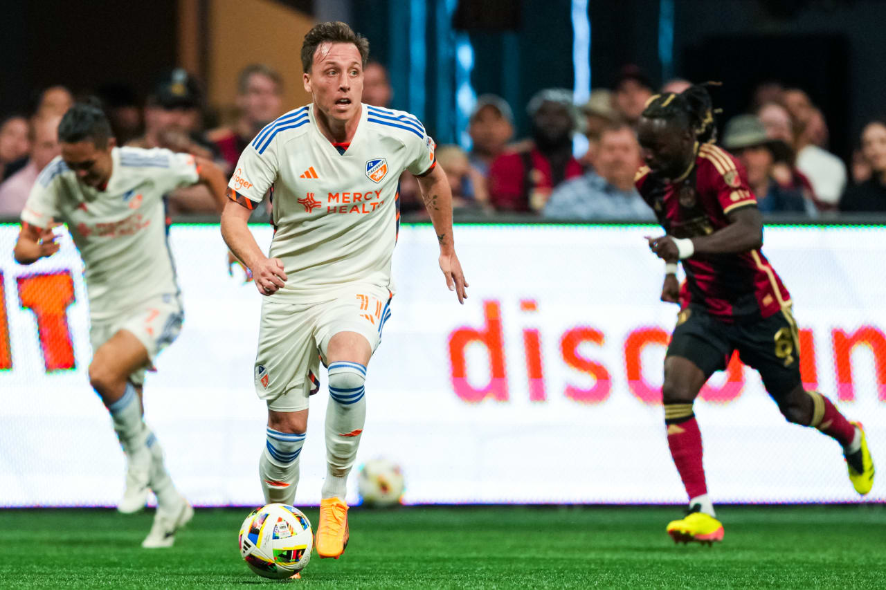 ATLANTA, GEORGIA - APRIL 20: Atlanta United against FC Cincinnati on April 20, 2024 at Mercedes-Benz Stadium in Atlanta Georgia.