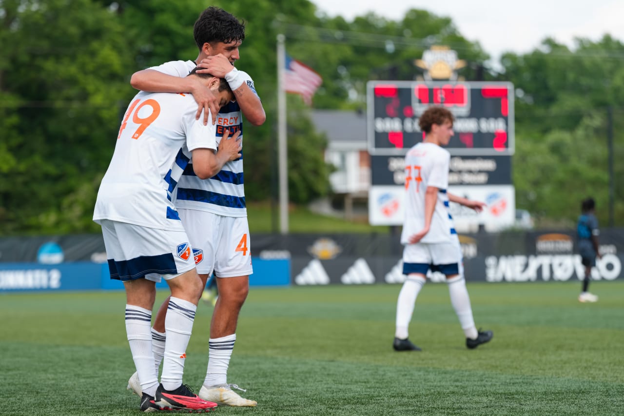 HIGHLAND HEIGHTS, KENTUCKY - MAY 4: FC Cincinnati 2 against Crown Legacy FC on May 4, 2024 at Scudamore Field at Northern Kentucky University in Highland Heights, Kentucky.