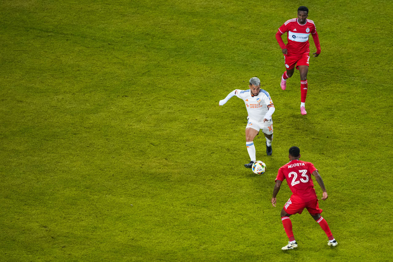 CHICAGO, ILLINOIS - MARCH 2: Chicago Fire FC against FC Cincinnati on March 2, 2024 at Soldier Field in Chicago, Illinois.